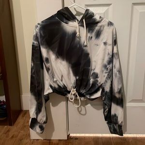 Grey and white tie dye hoodie